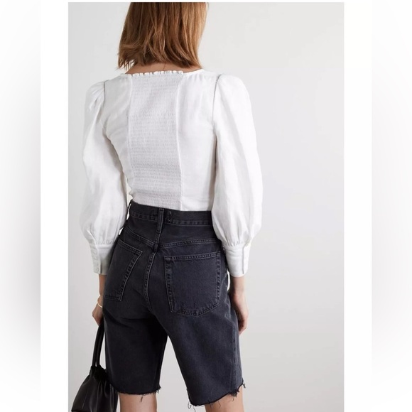 Reformation White Puff Sleeve Top - Picture 2 of 16